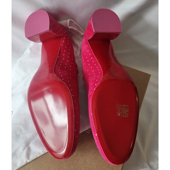 New Christian Louboutin Miss Mary Jane Shoes Heels Rhinestones Studs Sz 41 US 11 - Picture 6 of 10
